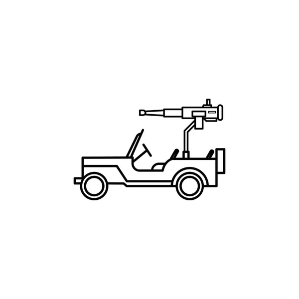 Icono de línea de camión ejército moderno — Archivo Imágenes Vectoriales