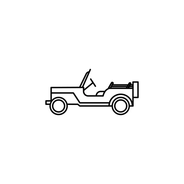Military car line icon — Stock Vector