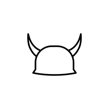 boynuzları simgesi ile kask. Mobil konsept ve web uygulamaları illüstrasyon için motosiklet unsuru. Web sitesi tasarımı ve geliştirme, uygulama geliştirme için ince çizgi simgesi. Premium simgesi