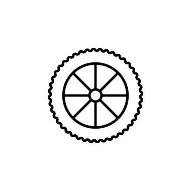 motosiklet tekerlek simgesi. Mobil konsept ve web uygulamaları illüstrasyon için motosiklet unsuru. Web sitesi tasarımı ve geliştirme, uygulama geliştirme için ince çizgi simgesi. Premium simgesi