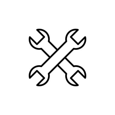 spanners simgesi. Mobil konsept ve web uygulamaları illüstrasyon için motosiklet unsuru. Web sitesi tasarımı ve geliştirme, uygulama geliştirme için ince çizgi simgesi. Premium simgesi