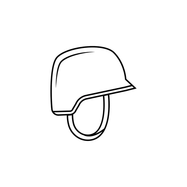 Icône ligne casque soldat — Image vectorielle