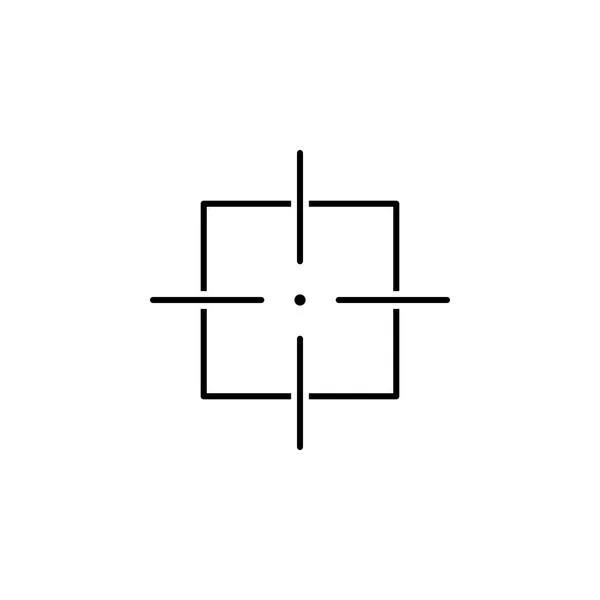 Icône cible, icône de ligne de symbole de sniper de vue — Image vectorielle