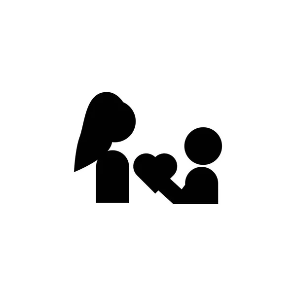 El niño da el corazón al icono de la madre. Elemento del icono del día de las madres. Icono de diseño gráfico de calidad premium. Signos y símbolos icono de colección para sitios web, diseño web — Vector de stock