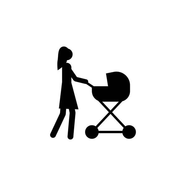母亲与婴儿车图标。母亲日图标的元素。优质图形设计图标。网站、网页设计、移动应用的标志和符号集合图标 — 图库矢量图片