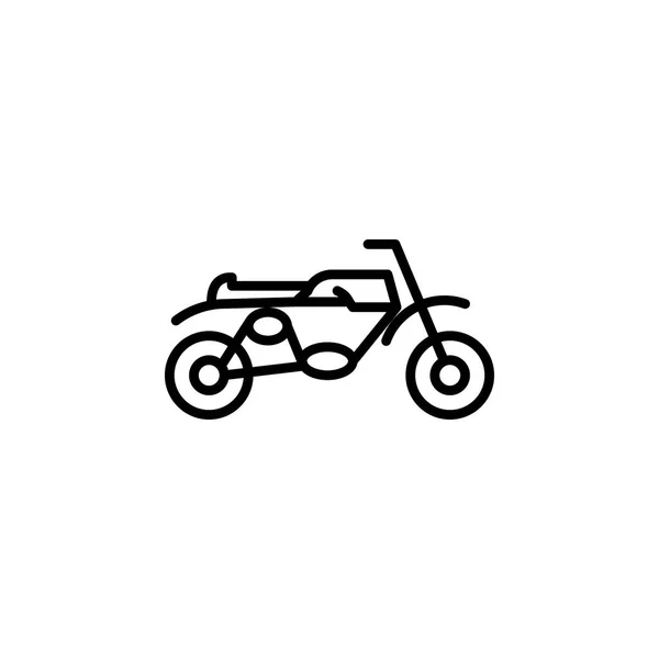 Ikona motocyklu. Je to prvek motorky pro mobilní koncepci a webové aplikace. Ikona tenké čáry pro návrh a vývoj webu, vývoj aplikace. Ikona Premium — Stockový vektor