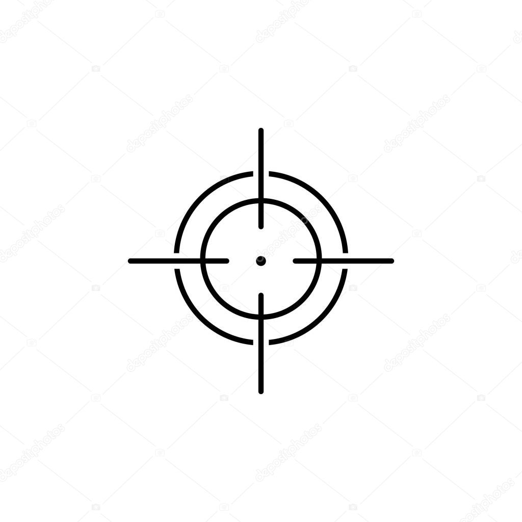 Target icon, sight sniper symbol line icon