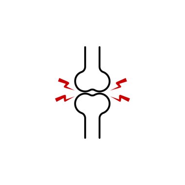 kemik ağrısı simgesi. Mobil kavram ve web uygulamaları illüstrasyon için insan vücudu ağrı unsuru. Web sitesi tasarımı ve geliştirme, uygulama geliştirme için ince çizgi simgesi