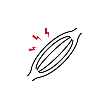 kas ağrısı simgesi. Mobil kavram ve web uygulamaları illüstrasyon için insan vücudu ağrı unsuru. Web sitesi tasarımı ve geliştirme, uygulama geliştirme için ince çizgi simgesi