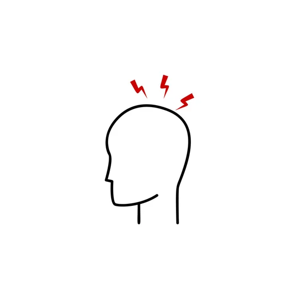 Kopfschmerz-Symbol. Element des menschlichen Körpers Schmerzen für mobile Konzept und Web-Apps Illustration. Thin Line Icon für Website-Design und -Entwicklung, App-Entwicklung — Stockvektor