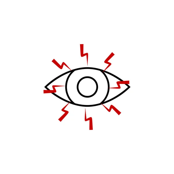 Schmerz in den Augen. Element des menschlichen Körpers Schmerzen für mobile Konzept und Web-Apps Illustration. Thin Line Icon für Website-Design und -Entwicklung, App-Entwicklung — Stockvektor