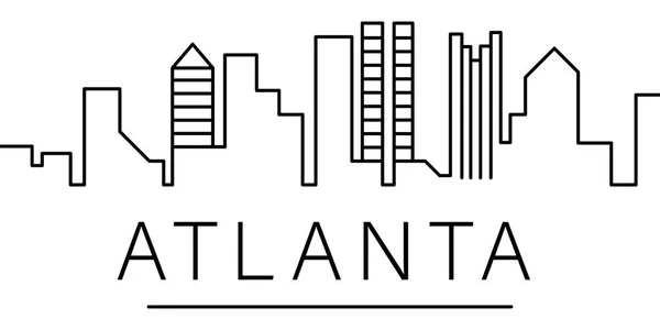 Atlanta ciudad icono contorno. elementos de paisajes urbanos icono de la línea de ilustración. signos, símbolos se pueden utilizar para la web, logotipo, aplicación móvil, interfaz de usuario, UX — Vector de stock