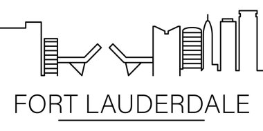 Fort Lauderdale şehir anahat simgesi. cityscapes illüstrasyon çizgi simgesinin öğeleri. işaretleri, semboller web, logo, mobil uygulama, Ui, Ux için kullanılabilir
