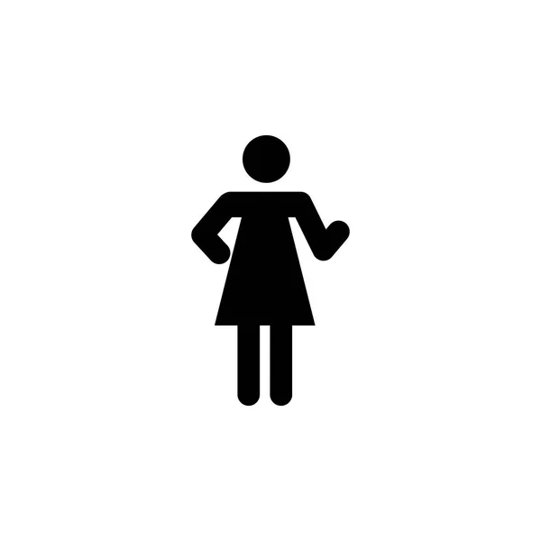 Waving woman silhouette icon — Stock Vector