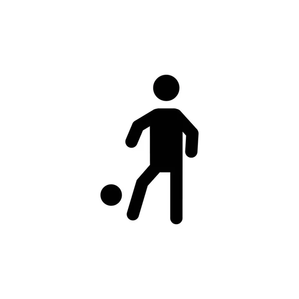 Fútbol jugando hombre silueta icono — Archivo Imágenes Vectoriales