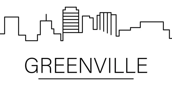 Greenville ciudad esbozar icono. elementos de paisajes urbanos icono de la línea de ilustración. signos, símbolos se pueden utilizar para la web, logotipo, aplicación móvil, interfaz de usuario, UX — Vector de stock