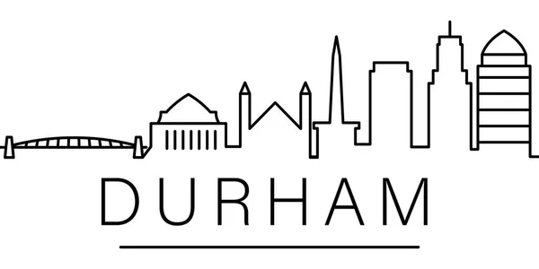 Icono contorno de la ciudad de Durham. elementos de paisajes urbanos icono de la línea de ilustración. signos, símbolos se pueden utilizar para la web, logotipo, aplicación móvil, interfaz de usuario, UX — Vector de stock