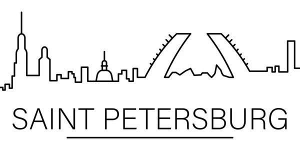 Ícone de contorno da cidade de São Petersburgo. elementos de cityscapes ícone da linha de ilustração. sinais, símbolos podem ser usados para web, logotipo, aplicativo móvel, UI, UX —  Vetores de Stock