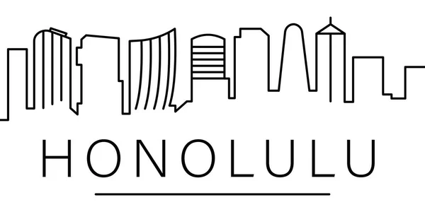 Icono del contorno de la ciudad de Honolulu. elementos de paisajes urbanos icono de la línea de ilustración. signos, símbolos se pueden utilizar para la web, logotipo, aplicación móvil, interfaz de usuario, UX — Vector de stock