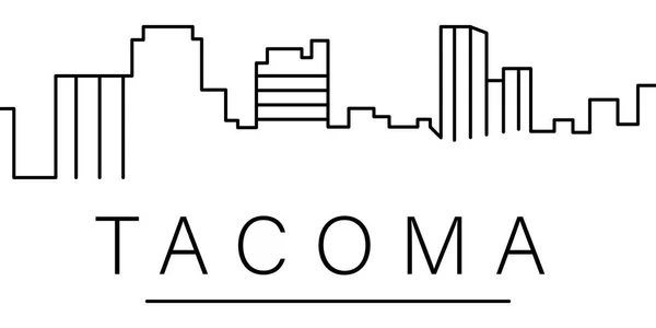 Icono de contorno de la ciudad Tacoma. elementos de paisajes urbanos icono de la línea de ilustración. signos, símbolos se pueden utilizar para la web, logotipo, aplicación móvil, interfaz de usuario, UX — Vector de stock