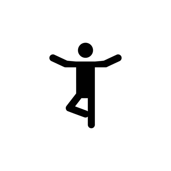 Silueta de yoga hombre Icono — Vector de stock