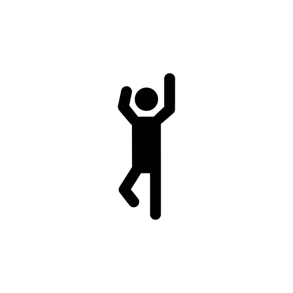 Man met opgeheven armen pictogram — Stockvector