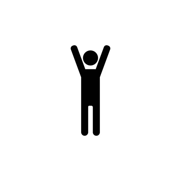 Man med upphöjda armar ikonen — Stock vektor