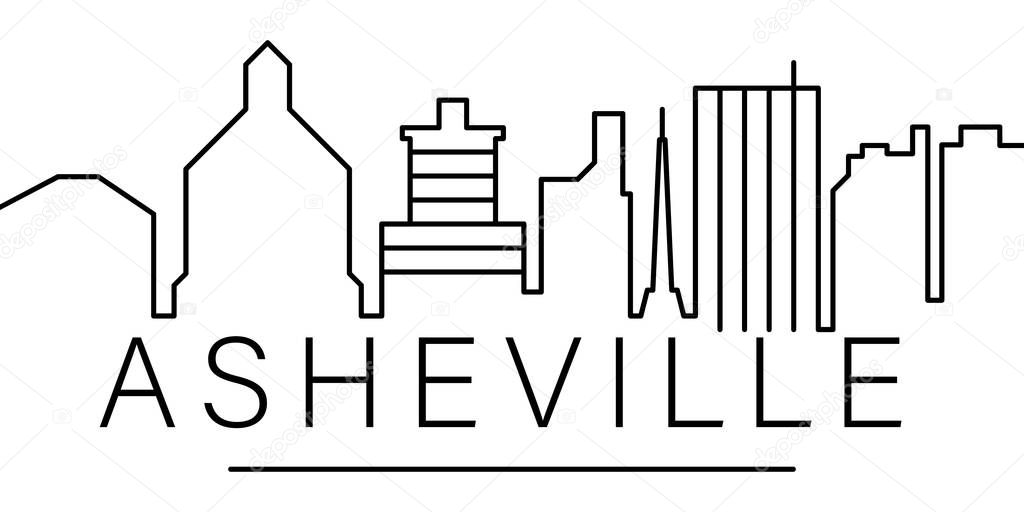 Asheville city outline icon. elements of cityscapes illustration line icon. signs, symbols can be used for web, logo, mobile app, UI, UX