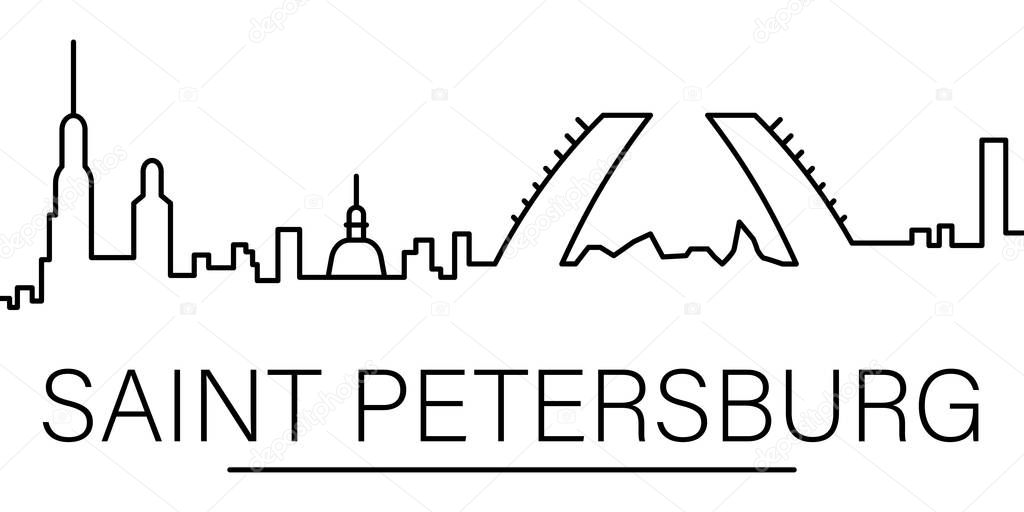 Saint Petersburg city outline icon. elements of cityscapes illustration line icon. signs, symbols can be used for web, logo, mobile app, UI, UX