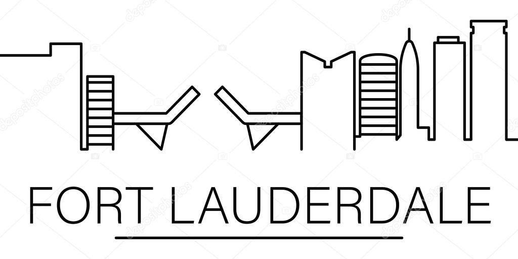 Fort Lauderdale city outline icon. elements of cityscapes illustration line icon. signs, symbols can be used for web, logo, mobile app, UI, UX