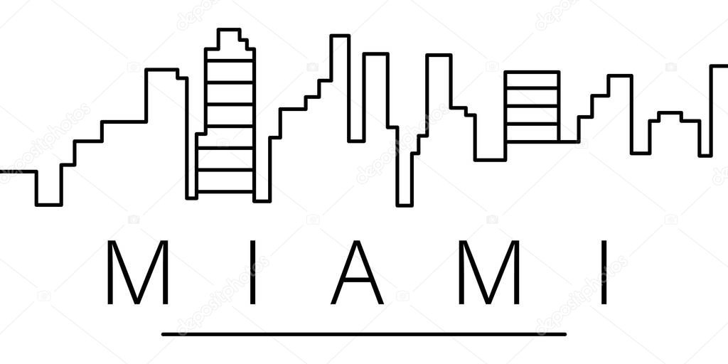 Miami city outline icon. elements of cityscapes illustration line icon. signs, symbols can be used for web, logo, mobile app, UI, UX on white background