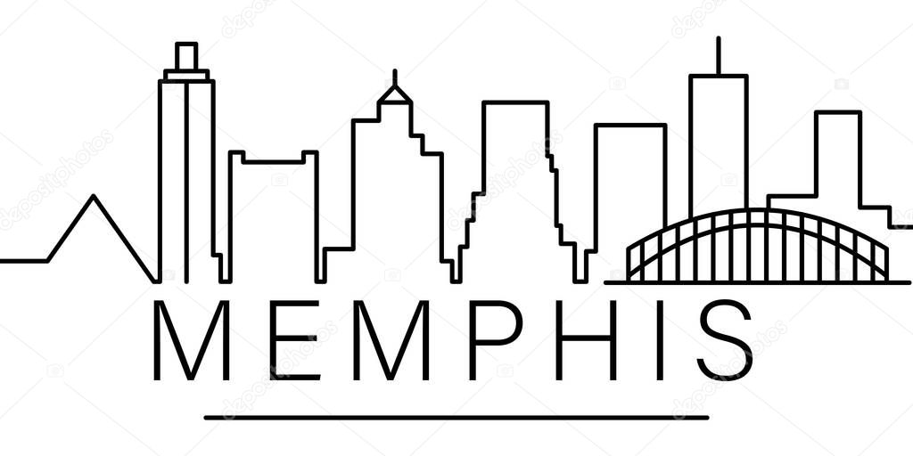 Memphis city outline icon. elements of cityscapes illustration line icon. signs, symbols can be used for web, logo, mobile app, UI, UX on white background