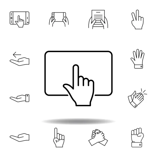 Click touchpad touch gesture outline icon. Set of hand gesturies illustration. Signs and symbols can be used for web, logo, mobile app, UI, UX — Stock Vector