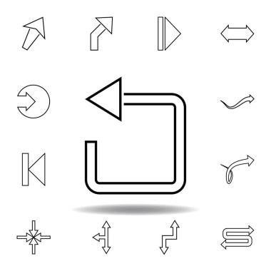 dairesel ok simgesi. Web sitesi tasarımı ve geliştirme, uygulama geliştirme için ince çizgi simgesi. Beyaz arka plan üzerinde sigorta primi simgesi