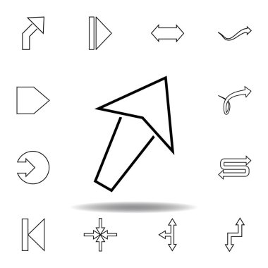 geniş ok simgesi. Web sitesi tasarımı ve geliştirme, uygulama geliştirme için ince çizgi simgesi. Beyaz arka plan üzerinde sigorta primi simgesi