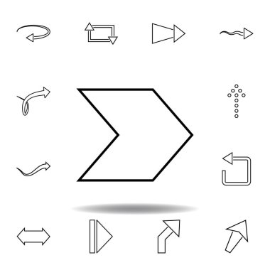 geniş ok simgesi. Web sitesi tasarımı ve geliştirme, uygulama geliştirme için ince çizgi simgesi. Beyaz arka plan üzerinde sigorta primi simgesi