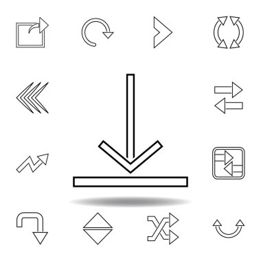 işareti simgesi yükleniyor. Web sitesi tasarımı ve geliştirme, uygulama geliştirme için ince çizgi simgesi. Beyaz arka plan üzerinde sigorta primi simgesi