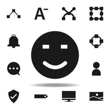 Kullanıcı Web sitesi gülümseme simgesi. Web illüstrasyon simgeleri kümesi. işaretler, semboller Web, logo, mobil uygulama, ui, UX için kullanılabilir
