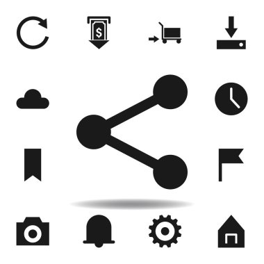 Kullanıcı Web sitesi paylaşım simgesi. Web illüstrasyon simgeleri kümesi. işaretler, semboller Web, logo, mobil uygulama, ui, UX için kullanılabilir