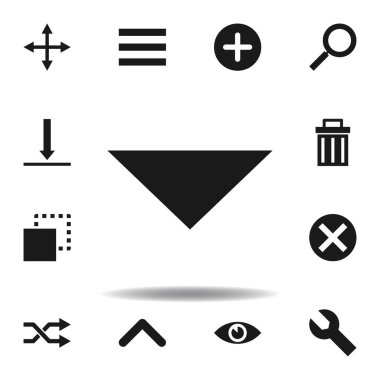 Kullanıcı aşağı ok simgesi. Web illüstrasyon simgeleri kümesi. işaretler, semboller Web, logo, mobil uygulama, ui, UX için kullanılabilir