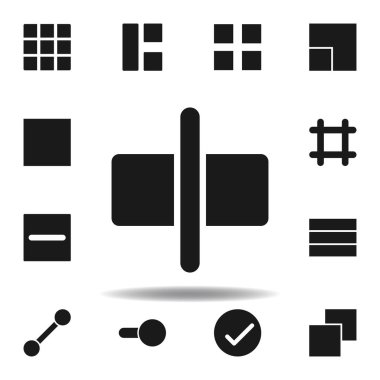 Kullanıcı Merkezi hizalama simgesini tıklatın. Web illüstrasyon simgeleri kümesi. işaretler, semboller Web, logo, mobil uygulama, ui, UX için kullanılabilir