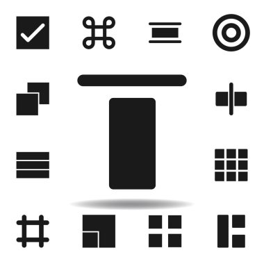 Kullanıcı Merkezi hizalama simgesini tıklatın. Web illüstrasyon simgeleri kümesi. işaretler, semboller Web, logo, mobil uygulama, ui, UX için kullanılabilir