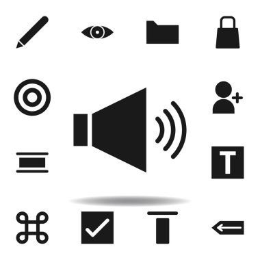 Kullanıcı Web sitesi hoparlör simgesi. Web illüstrasyon simgeleri kümesi. işaretler, semboller Web, logo, mobil uygulama, ui, UX için kullanılabilir