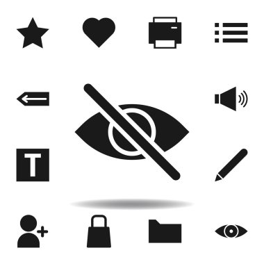 Kullanıcı Web sitesi Gizle simgesi. Web illüstrasyon simgeleri kümesi. işaretler, semboller Web, logo, mobil uygulama, ui, UX için kullanılabilir