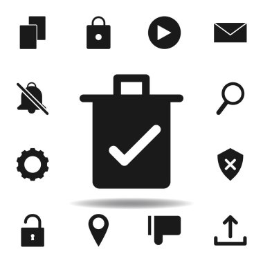 modern güvenlik çöp simgesi. Web illüstrasyon simgeleri kümesi. işaretler, semboller Web, logo, mobil uygulama, ui, UX için kullanılabilir