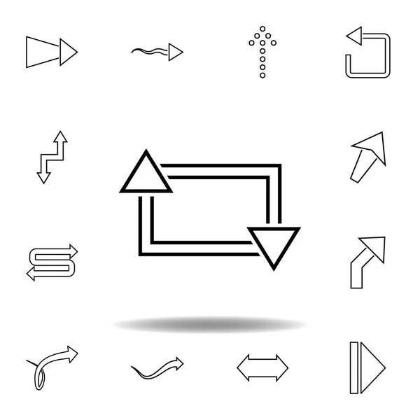 Flechas en un icono cuadrado. Icono de línea delgada para el diseño y desarrollo de sitios web, desarrollo de aplicaciones. Icono premium sobre fondo blanco — Archivo Imágenes Vectoriales