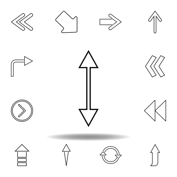 Dubbelriktad pilikonen. Tunn linjeikon för webbdesign och utveckling, utveckling av appar. Premiumikonen på vit bakgrund — Stock vektor