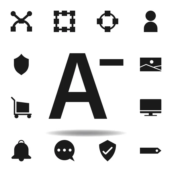 Pictogram verkleinen van gebruikers lettertype. set webillustratie pictogrammen. tekens, symbolen kunnen worden gebruikt voor web, logo, mobiele app, ui, UX — Stockvector