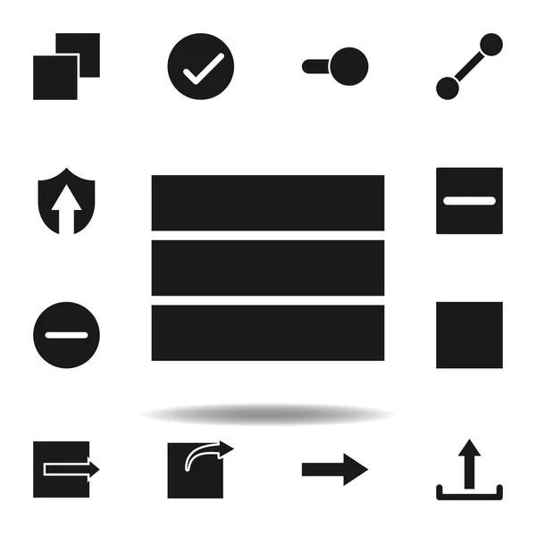 Τρία οριζόντια εικονίδιο Flex. σύνολο εικονιδίων απεικόνισης ιστού. σημάδια, τα σύμβολα μπορούν να χρησιμοποιηθούν για Web, λογότυπο, εφαρμογή για κινητές συσκευές, UI, UX — Διανυσματικό Αρχείο