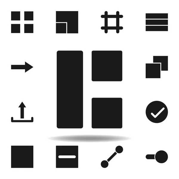 Иконка разделения сетки. набор иконок веб-иллюстраций. знаки, символы могут быть использованы для веб, логотип, мобильное приложение, пользовательский интерфейс, UX — стоковый вектор